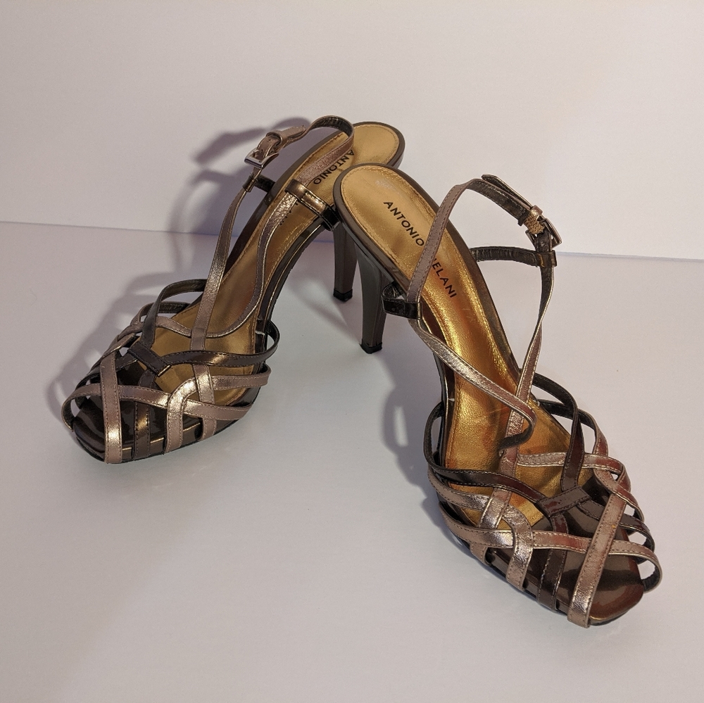 Antonio Melani Metallic Heels, Size 8 1/2 M